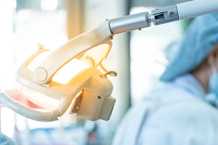 light above a dental chair